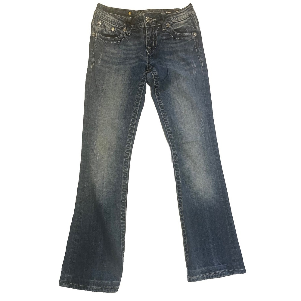 Miss Me Jeans Women's Sz 26 Medium Blue Wash Bootcut Rhinestone Pocket JE5731BR - Picture 2 of 8